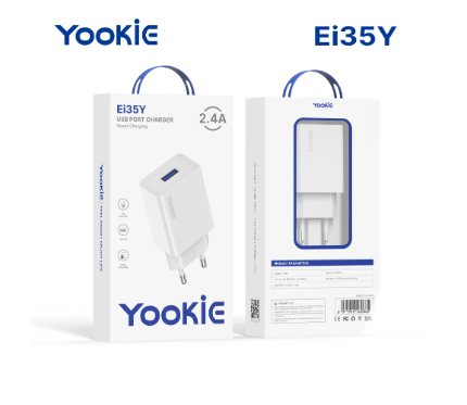 Chargers + Cables Yookie Ei35Y Type c fast charger 2.4_A White