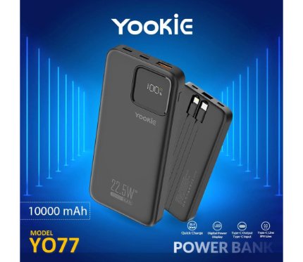 Power Banks Yookie fast Power Bank 22.5W With LED Display YO77 10000 MAH Black