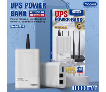 Power Banks Yookie Power Bank YO18 10000 MAH For router and mobile white 2.4A