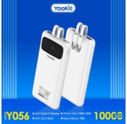 Yookie fast Power Bank 22.5W with led display YO56 10000 MAH White