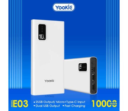 Power Banks Yookie Power Bank with led display E03 10000 MAH W
