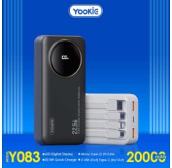 Yookie fast Power Bank 22.5W with led display YO83 20000 MAH 2output