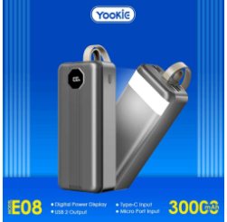 Yookie Power Bank EO8 30000 MAH Bkack 2 input and 