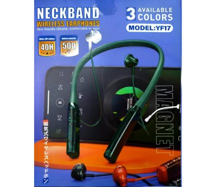 Wireless Earphones  Yookie Blutooth YF17 Neckband_ Wireless earphone Green