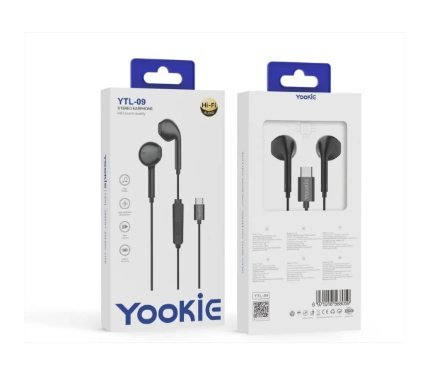 Wire Headset  Yookie  Headphone YTL09 TYPE_C Black_ _Hdst