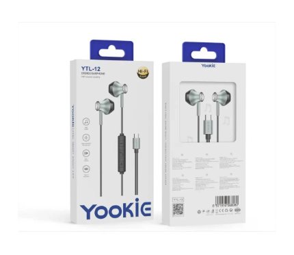 Wire Headset  Yookie  Headphone YTL12 TYPE_C_ BLACK_Hdst