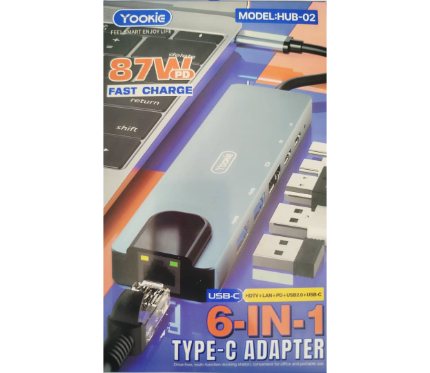 Other Accessories Yookie HUB02 Adapter 87W 6IN1_ BLACK