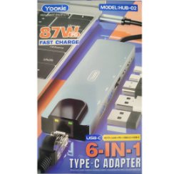 Yookie HUB02 Adapter 87W 6IN1_ BLACK