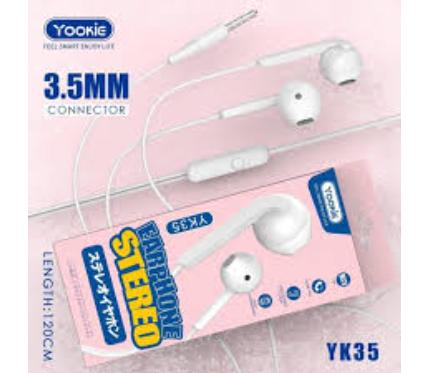Wire Headset  Yookie Wire Headphone YK35 White _Hdst