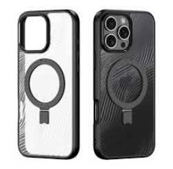 DUX Aimo Mag Series Case for iPhone 16 Pro with Magnetic Stand Black