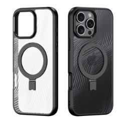 DUX Aimo Mag Series Case for iPhone 16 Pro Max with Magnetic Stand Black