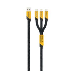 Yookie 3IN1 CB98 Fast Data 30W Cable USB to Type_C_IPH_Micro Black